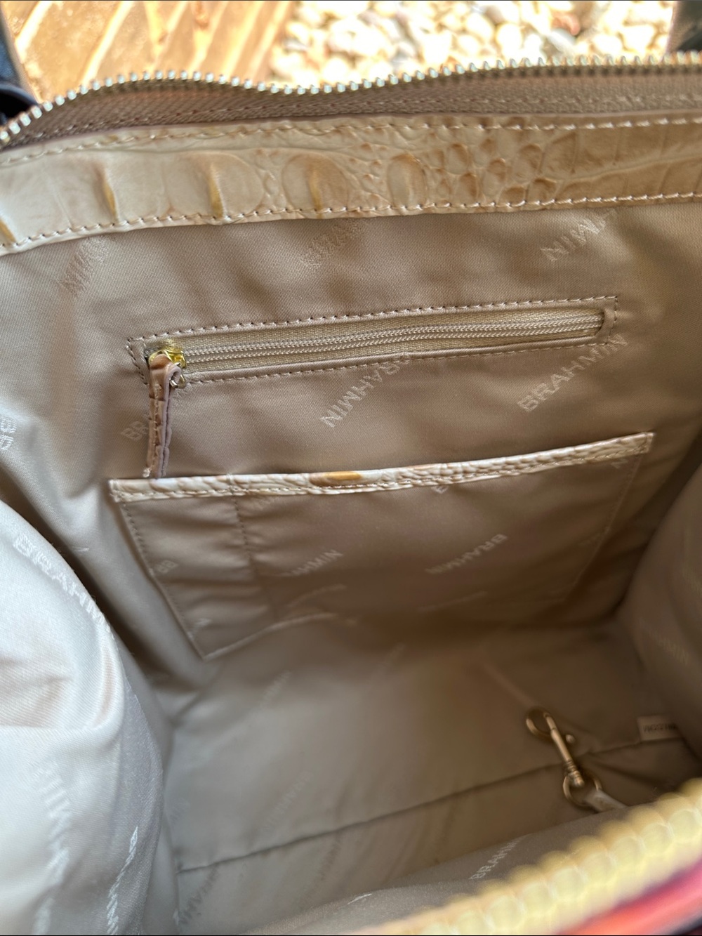 The Brahmin Caroline satchel in red croc embossed leather purse handbag - Picture 7 of 11